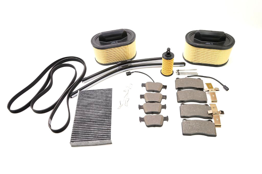 Maserati Ghibli Base brake pads rotors filter belt service kit #795
