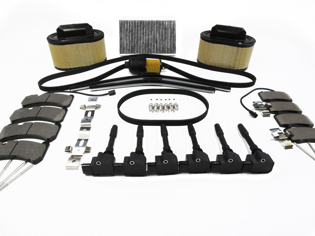 Maserati Ghibli Quattroporte brake pads filters coils belt service kit #328