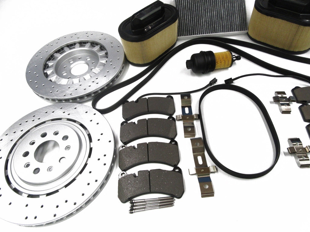 Maserati Ghibli Quattroporte brake pads rotors filters belts service kit #333