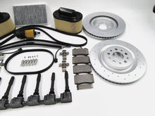 Load image into Gallery viewer, Maserati Ghibli Quattroporte brake pads rotors filters coils wiper blades service kit #332
