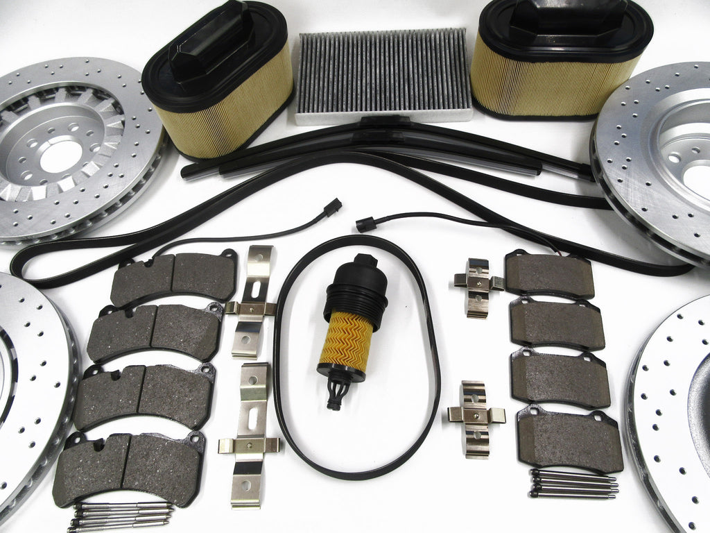 Maserati Ghibli Quattroporte brake pads rotors filters belts service kit #336