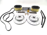 Maserati Ghibli Quattroporte brake pads rotors filters belt service kit #874 14-16