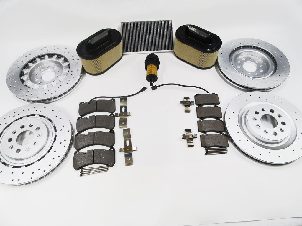 Maserati Ghibli Quattroporte brake pads rotors filters service kit #335