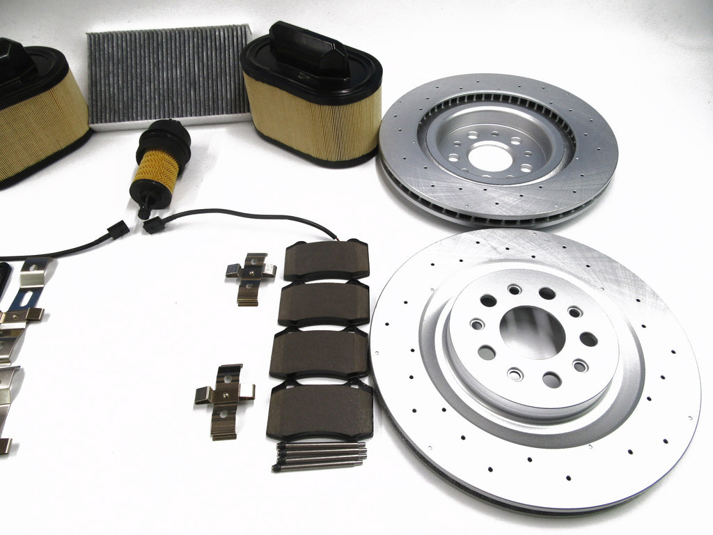 Maserati Ghibli Quattroporte brake pads rotors filters service kit #335