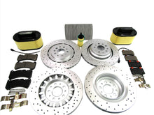 Load image into Gallery viewer, Maserati Ghibli Quattroporte 14-16 front rear brake pads rotors + 4 FILTERS #521