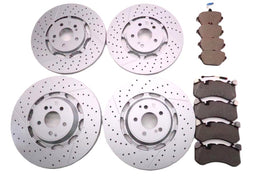 Mercedes E63 AMG S front rear brake pads & rotors Low Dust TopEuro #2702