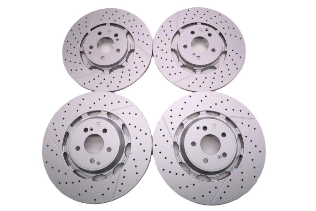 Mercedes E63 AMG S front rear brake disk rotors TopEuro #2703