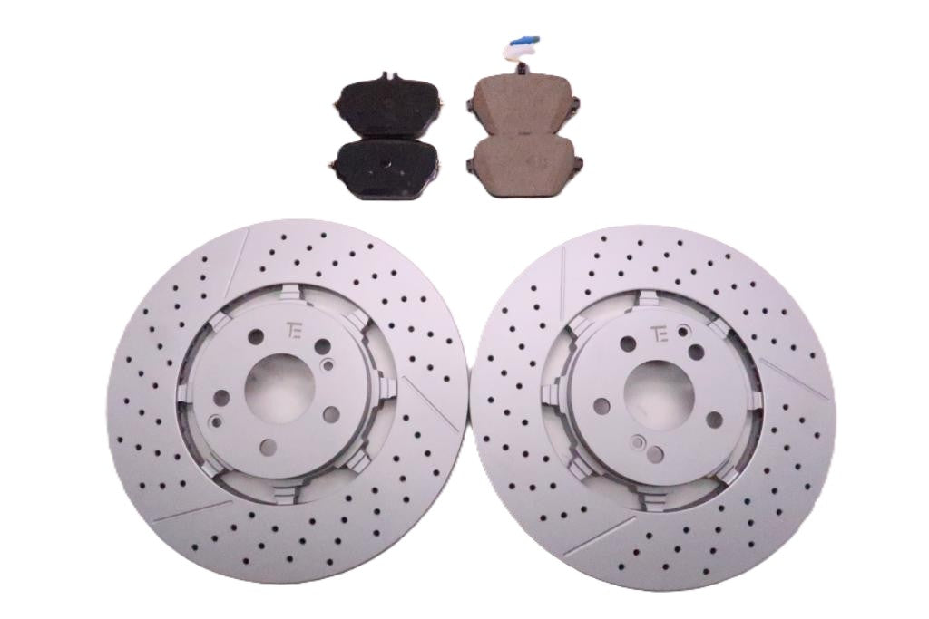 Mercedes E63 AMG S rear brake pads & rotors Low Dust TopEuro #2707