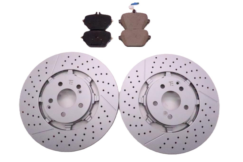 Mercedes E63 AMG S rear brake pads & rotors Low Dust TopEuro #2707