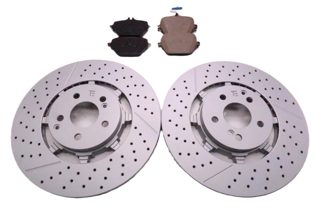 Mercedes E63 AMG S rear brake pads & rotors Low Dust TopEuro #2707