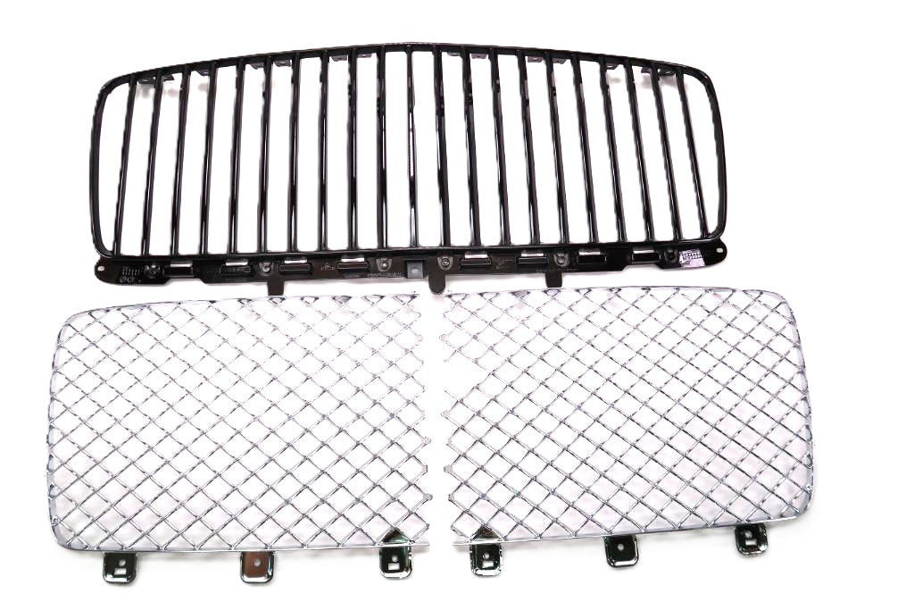 Bentley Bentayga Ewb Azure front black radiator grille + chrome inserts #2552