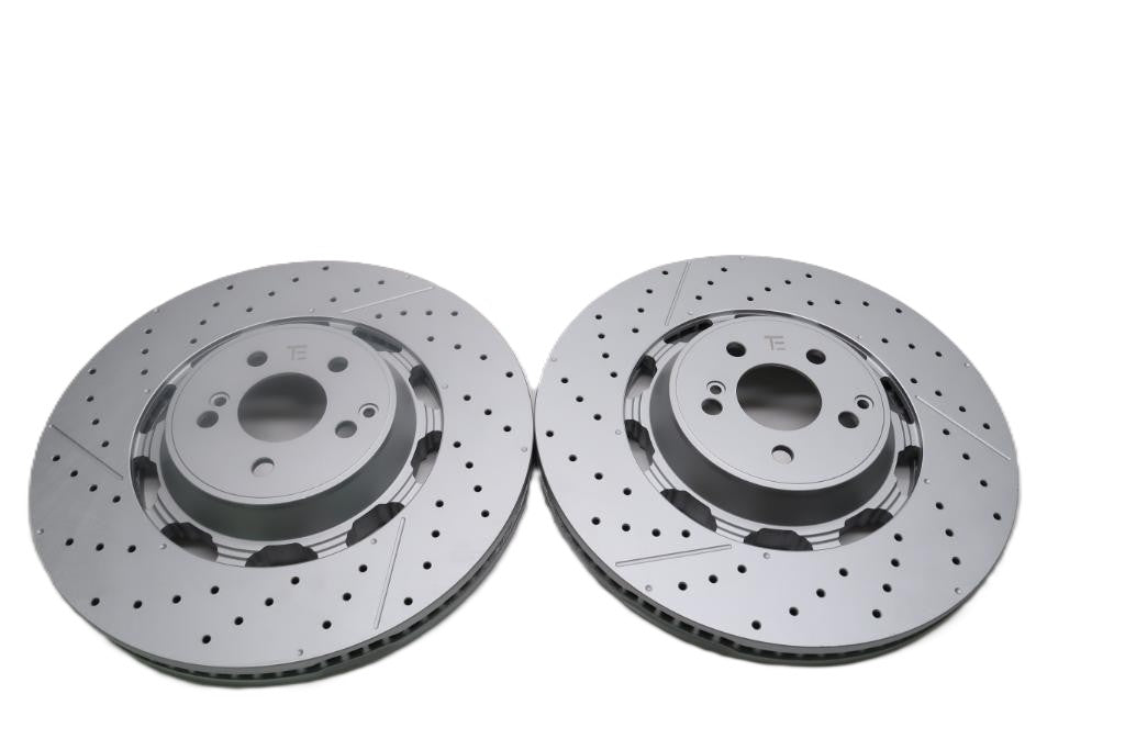 Mercedes E63 AMG S front brake disc rotors 2pcs TopEuro #2626