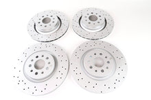 Load image into Gallery viewer, Maserati Ghibli Base front and rear drilled upgraded rotors #1434