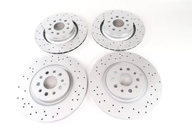 Maserati Ghibli Base front and rear drilled upgraded rotors #1434