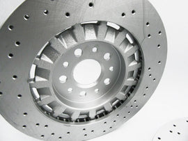 TopEuro Front & Rear Drilled Brake Rotors And Pads Kit For Maserati Ghibli & Quattroporte AWD