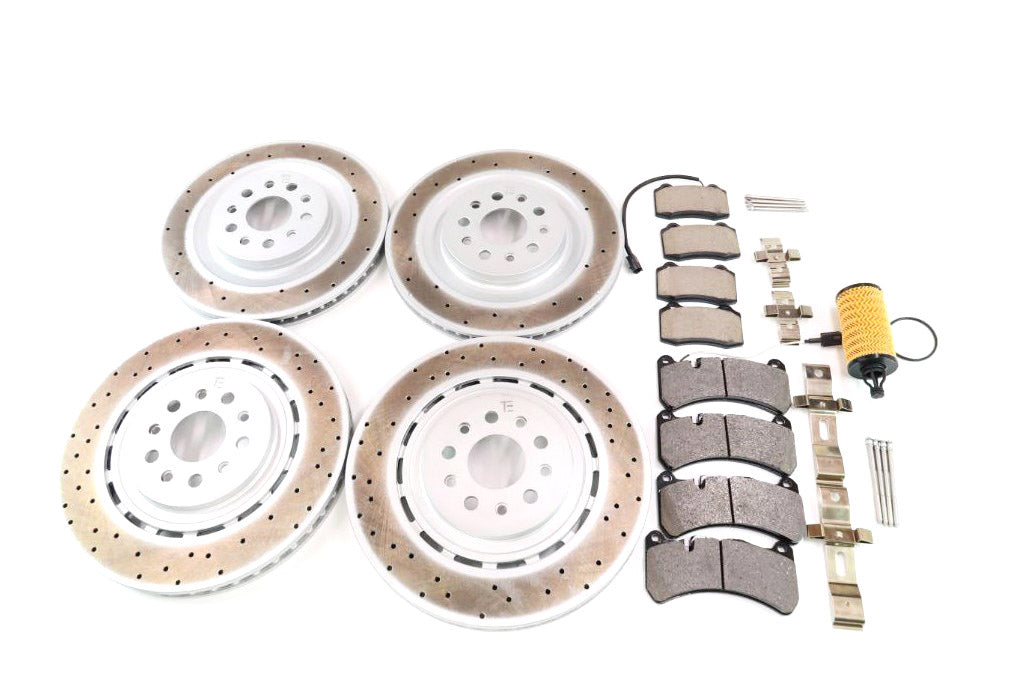 Maserati Ghibli Quattroporte front rear brake pads & rotors Free filter 17-24 #1316