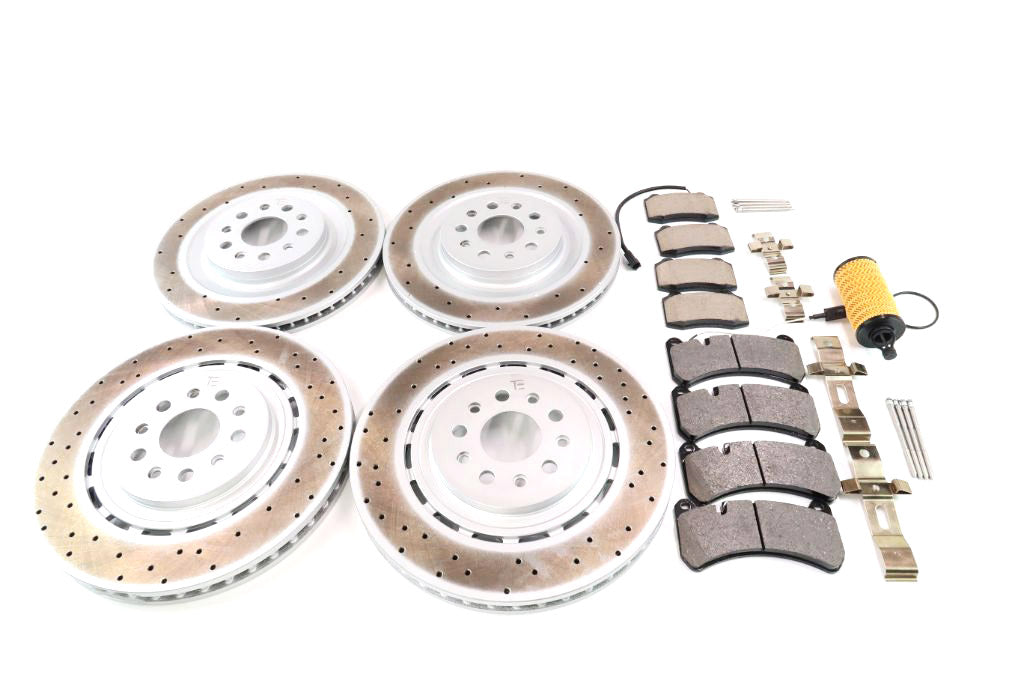 Maserati Ghibli Quattroporte front rear brake pads & rotors Free filter 17-24 #1316