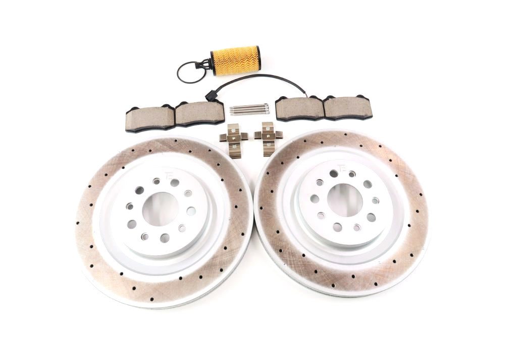 Maserati Ghibli Quattroporte rear brake pads rotors + FREE oil filter 17-24 #1326