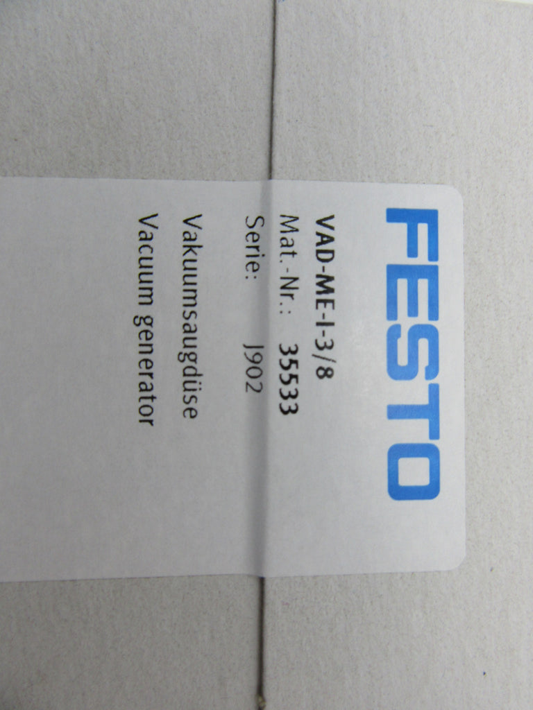 FESTO VAD-ME-I-3/8 / 35533 VACUUM GENERATOR (NEW)