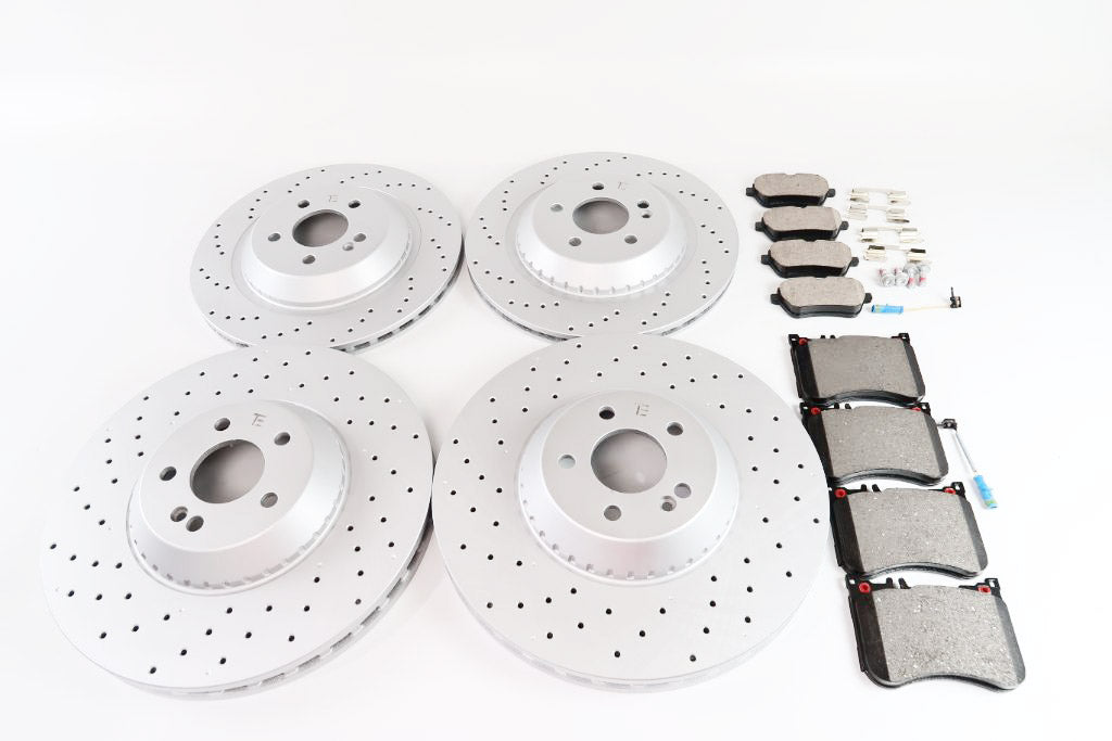 Mercedes S class S550 front rear brake pads & rotors TopEuro #1451