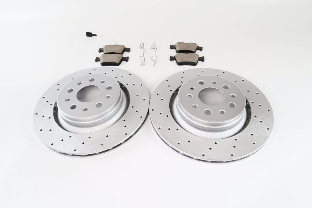 Maserati Ghibli Base rear brake pads & drilled upgrated rotors #1435