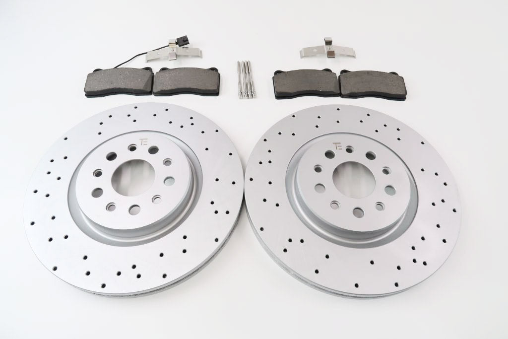 Maserati Ghibli Base front brake pads & drilled upgraded rotors #1301