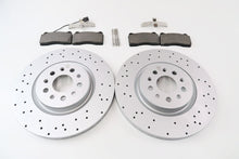 Load image into Gallery viewer, Maserati Ghibli Base front brake pads &amp; drilled upgraded rotors #1301